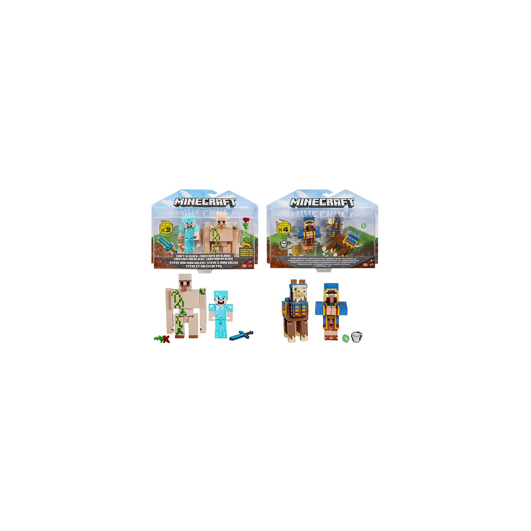 Blister 2 figuras Minecraft 8cm surtido