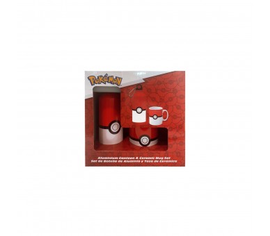 Set Cantimplora Aluminio + Taza Ceramica Pokemon