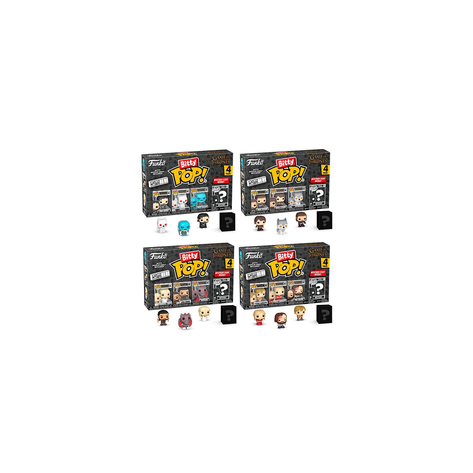 Blister 4 Figuras Bitty Pop Juego De Tronos Surtido 12 Unida