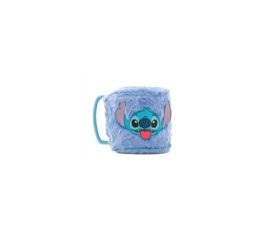 Taza Con Funda De Peluche Cara Stitch 440 Ml
