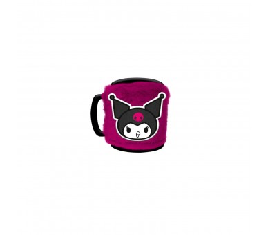 Taza Funda De Peluche Kuromi Hello Kitty 440Ml