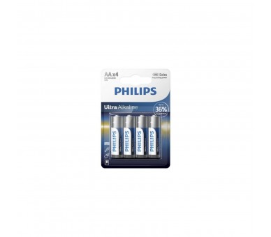Pack De 4 Pilas Aa Philips Lr6E4B/10/ 1.5V/ Alcalina