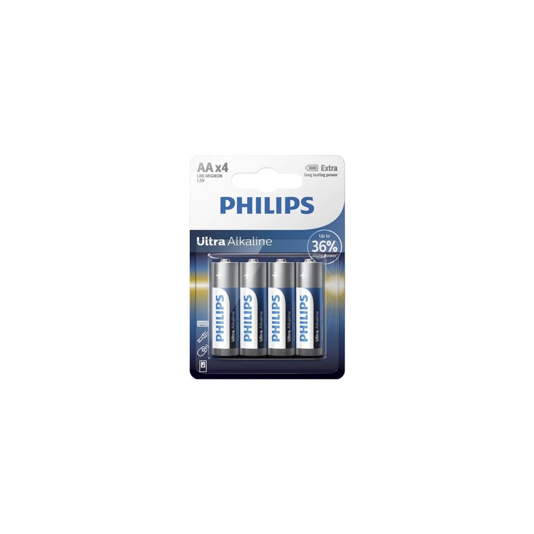 Pack De 4 Pilas Aa Philips Lr6E4B/10/ 1.5V/ Alcalina