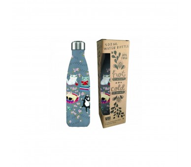 Botella Isotermica Enesco Black Crazy Cats