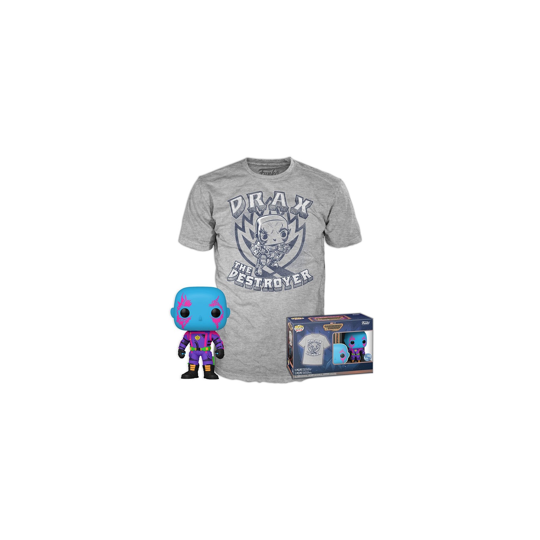 Pop! & Tee Set Drax (Black Light) Xl