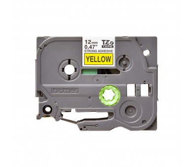 Brother Cinta Rotuladora Laminada Amarillo Sobre Negro De 12