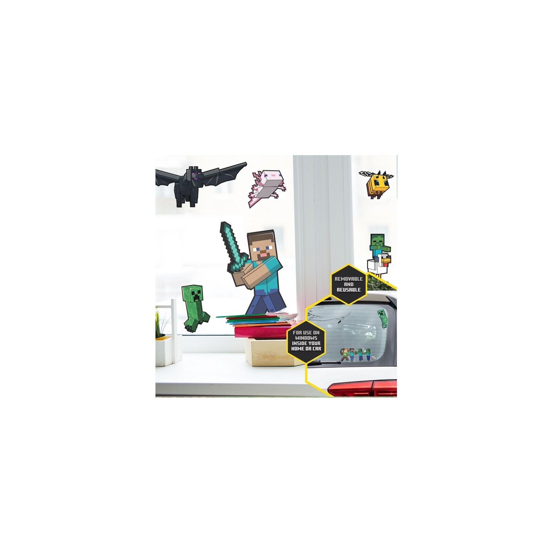 Pack Vinilos Para Cristal Minecraft 21 X 15 Cm