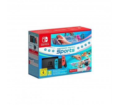 Consola Nintendo Switch Azul /Rojo + Switch Sports + 12 mese