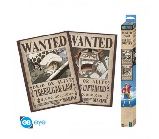 One Piece Set 2 Posters Chibi: Wanted Law & Kid 52x38