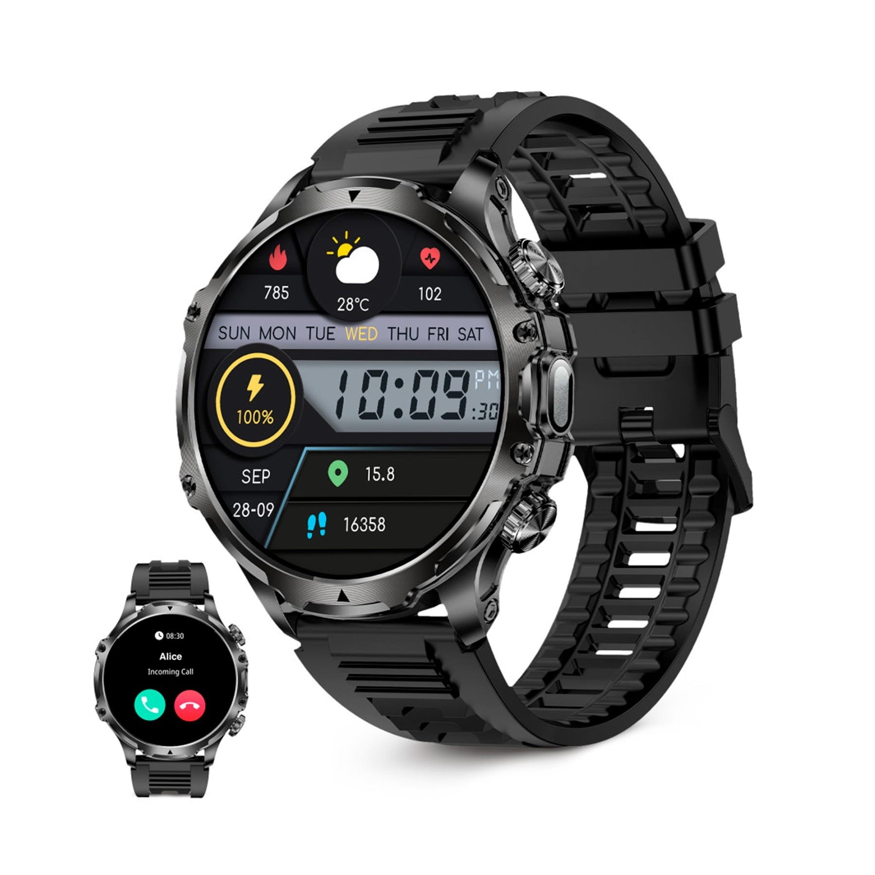 Ksix Venture Black / Smartwatch Xxl 1.85"