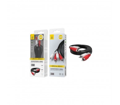 Jc B5525 Negro / Cable 2Rca A 2Rca (M) 3M