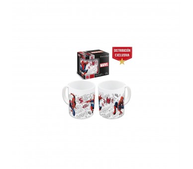 Spider-Man - Taza De 325 Ml Blanca Spiderman En Accin (Distr