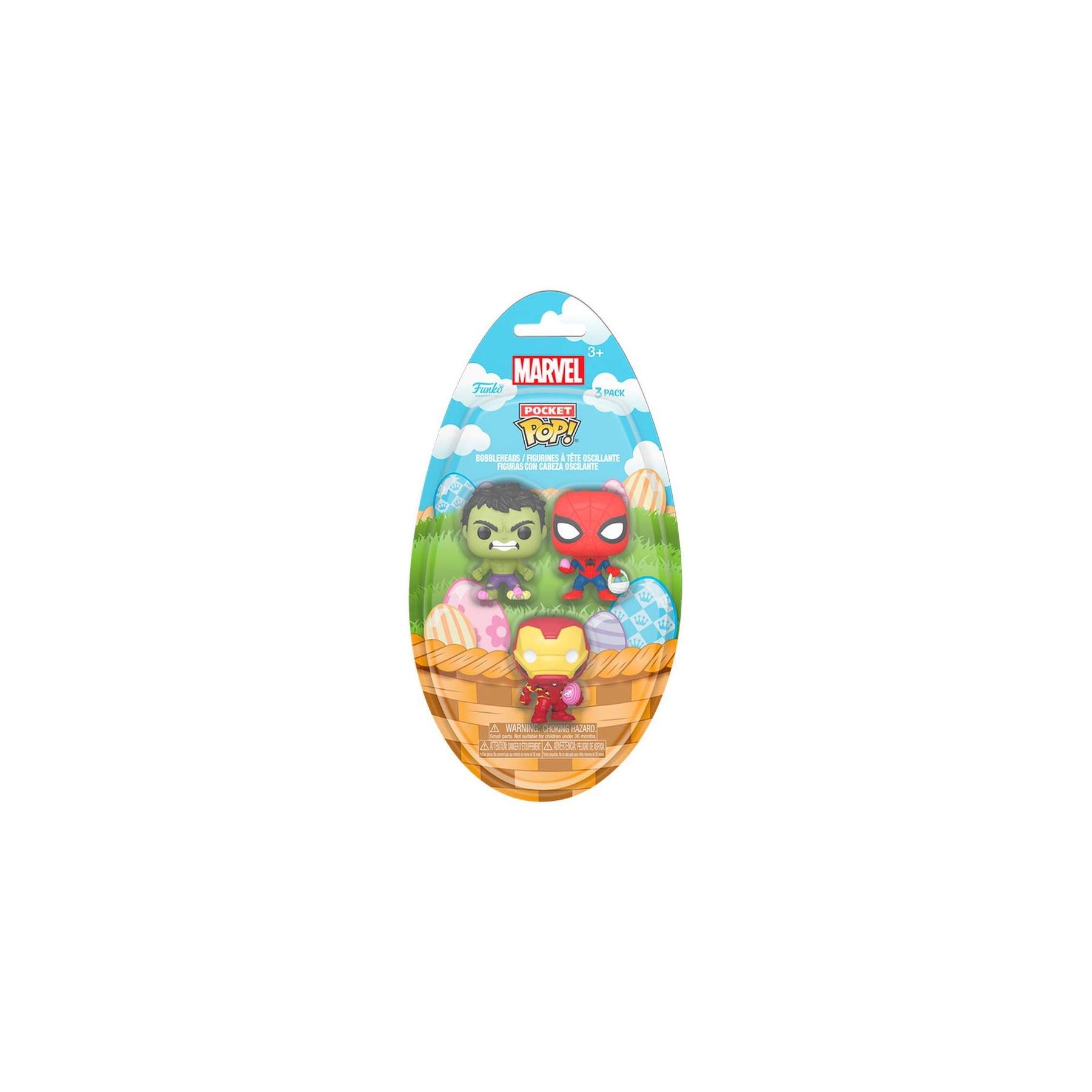 Blister 3 Figuras Pocket Pop Marvel Spiderman Hulk Iron Man