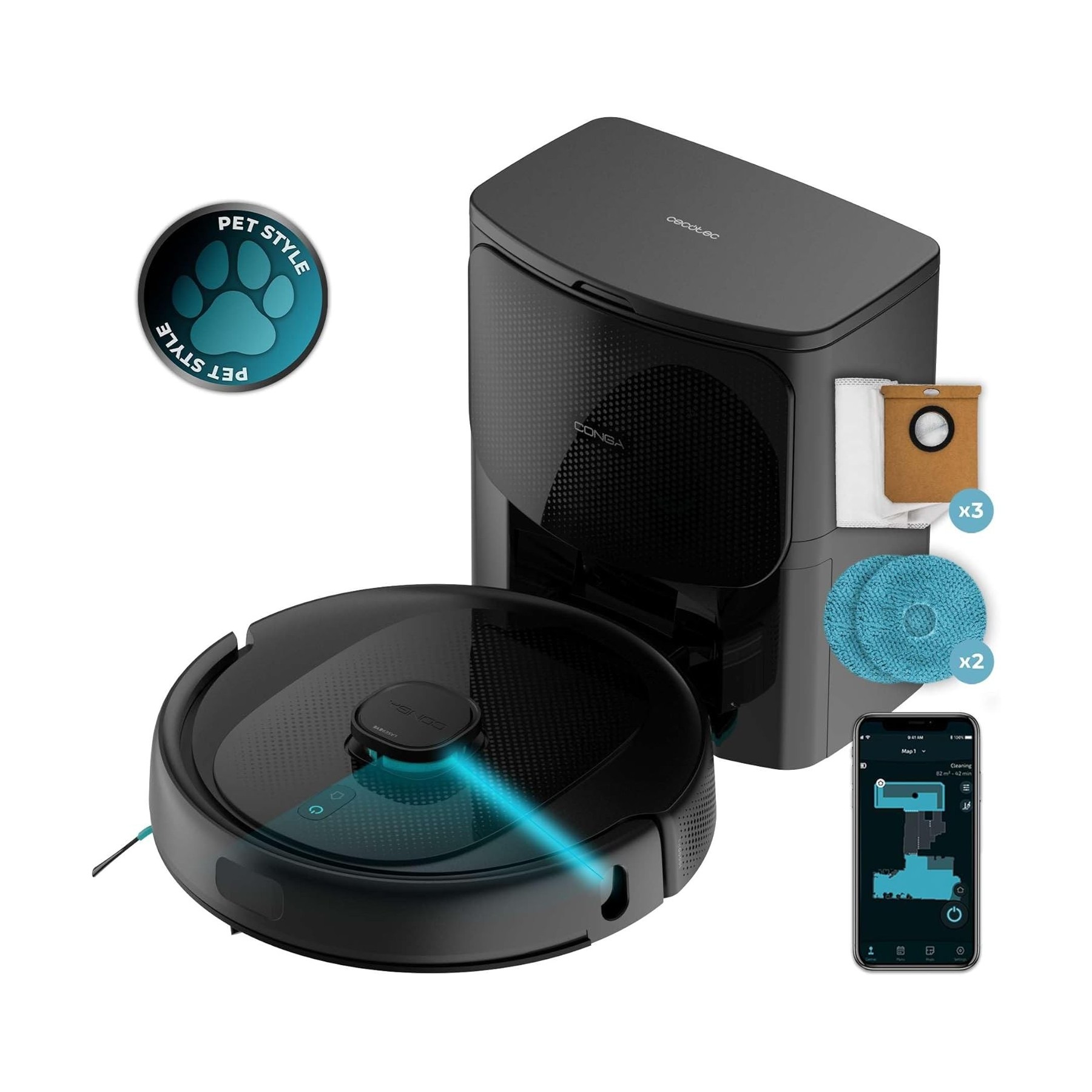 Robots Aspiradores Cecotec Conga 9590 Spin Revolution Ultra