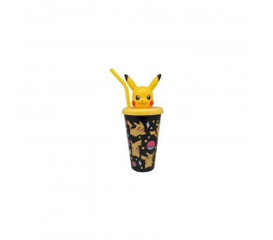 Vaso Caña Topper 3D Pikachu Pokemon 500Ml 12 Unidades