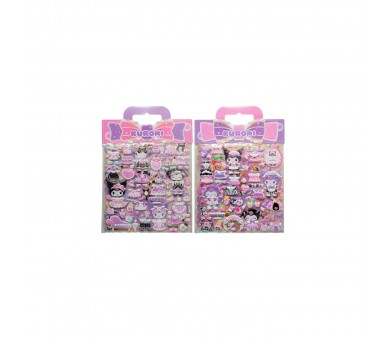 Pegatinas Relieve Kuromi Hello Kitty Surtido 24 Unidades