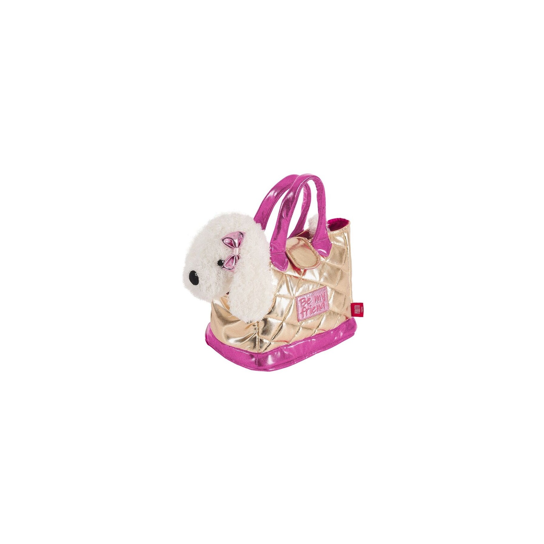 Bolso Mano + Peluche Dorado Perro Didi 28Cm