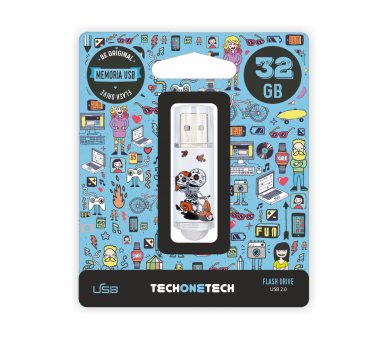 Pendrive 32Gb Tech One Tech Calavera Moto