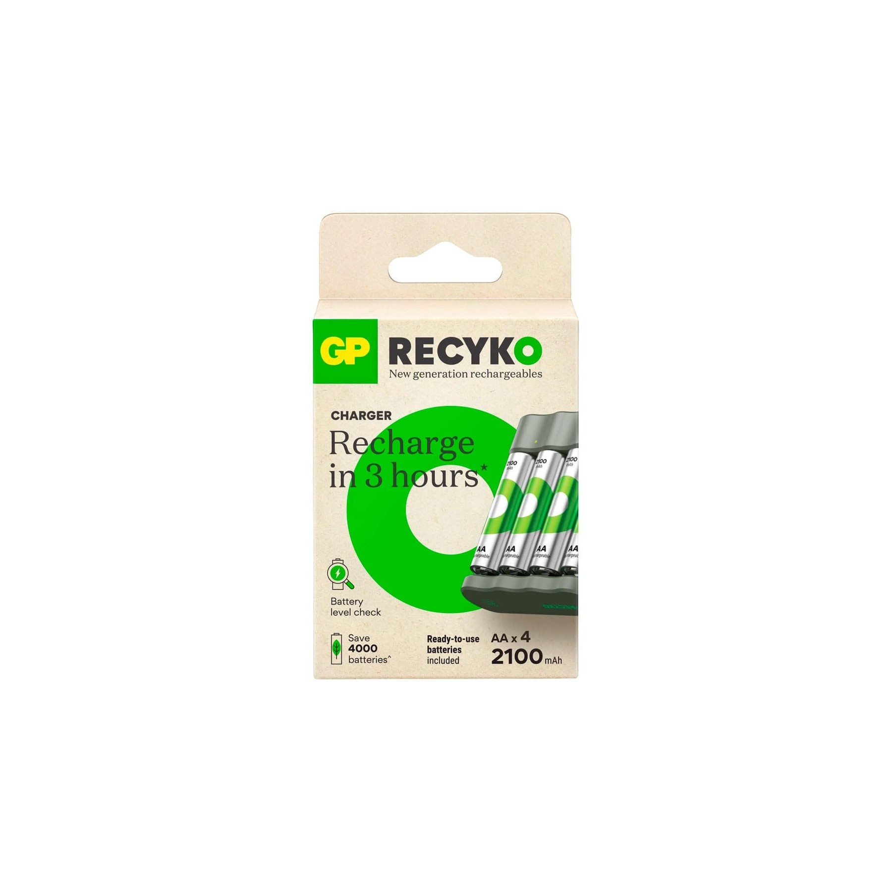 Gp Recyko G614 / Cargador Pilas Aa/Aaa 2100 Mah + Pilas Reca