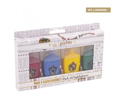 Blister 4 subrayadores Harry Potter