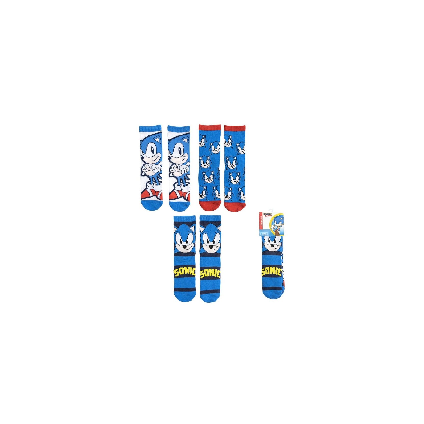 Set 3 calcetines Sonic The Hedgehog