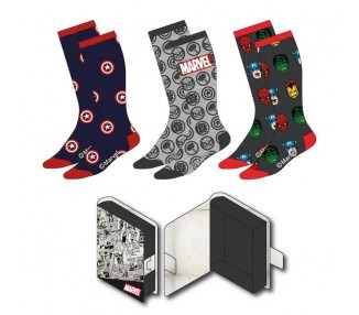 Set 3 calcetines Vengadores Avengers Marvel audlto surtido