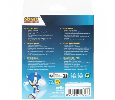 Set 4 pins Sonic The Hedgehog