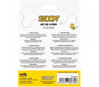 Set 4 pins Snoopy