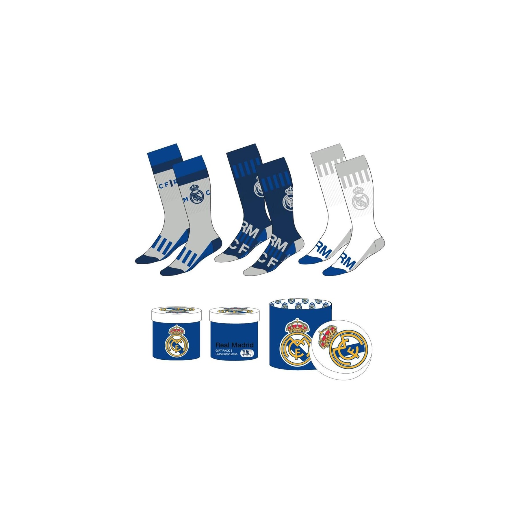 Set 3 calcetines Real Madrid adulto
