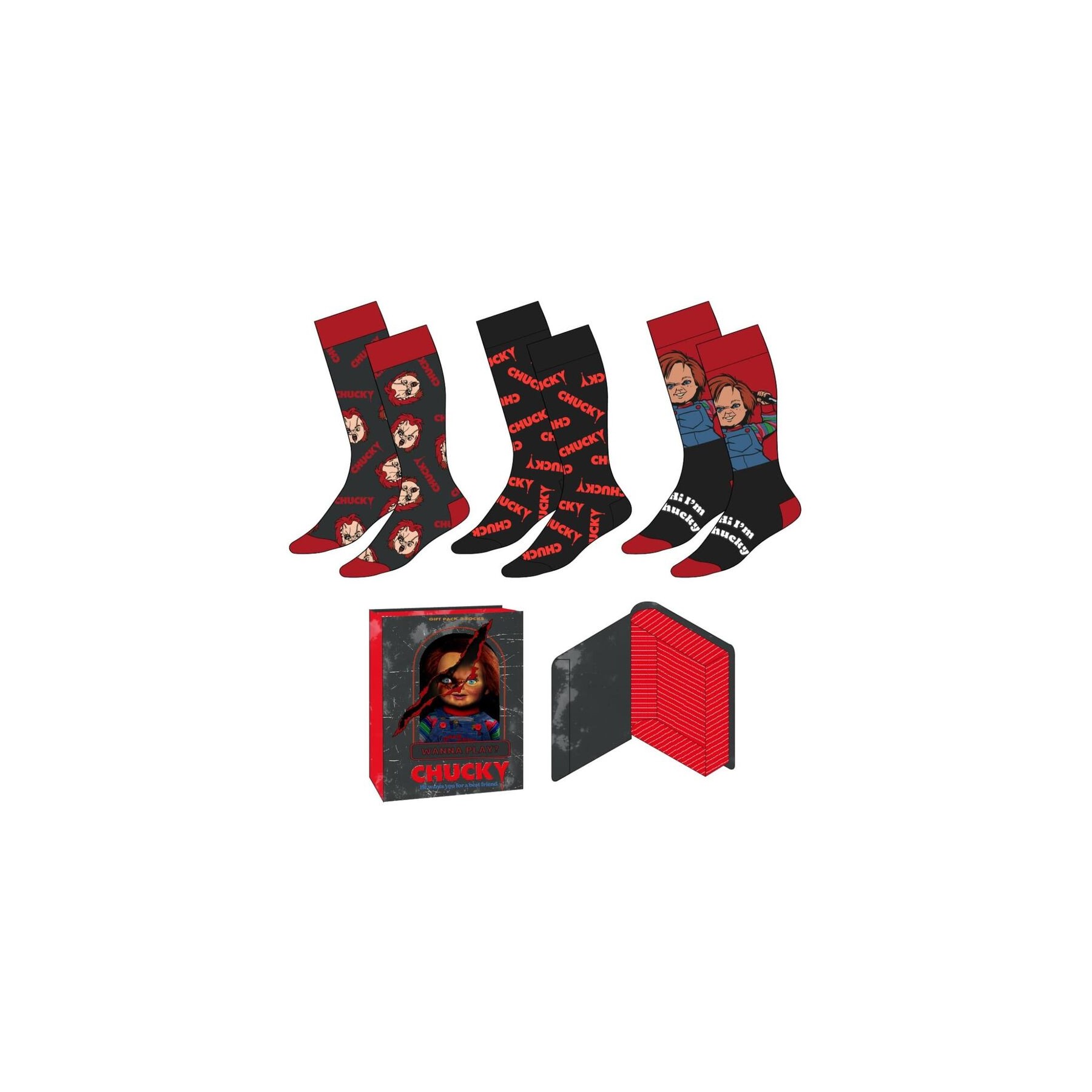 Set 3 calcetines Chucky adulto