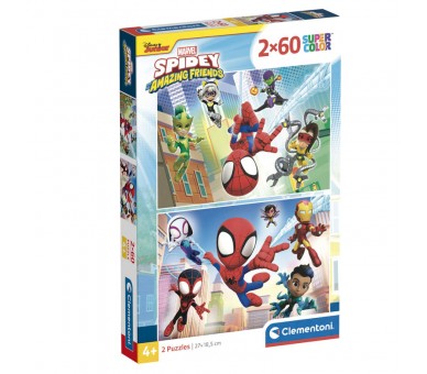 Puzzle Spidey and His Amazing Friends Marvel 2x60pzs