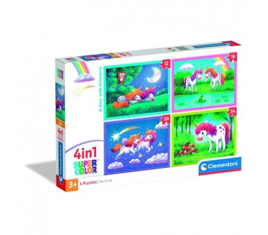 Puzzle Un dia con Unicornios 12+16+20+24pzs