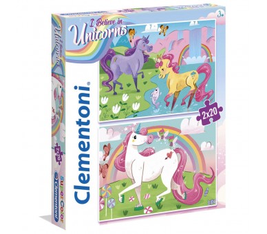 Puzzle Unicornios 2x20pzs