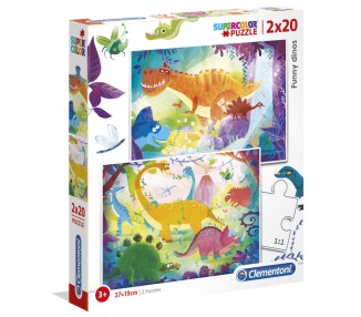 Puzzle Dinosaurios 2x20pzs