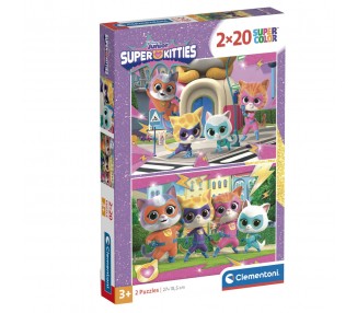 Puzzle SuperKitties Disney 2x20pzs