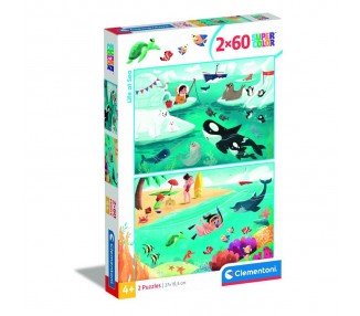 Puzzle La Vida en el Mar 2x60pzs