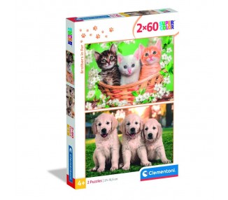 Puzzle Hermanos de Piel 2x60pzs