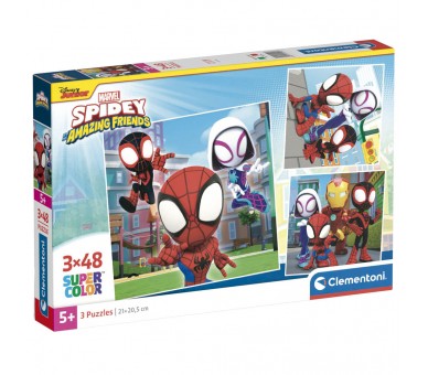 Puzzle Spidey and His Amazing Friends Marvel 3x48pzs