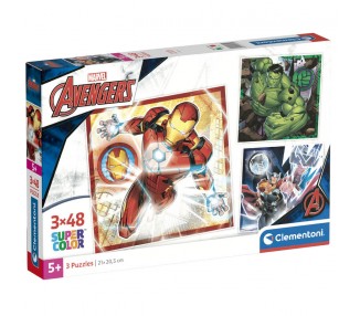 Puzzle Los Vengadores Avengers Marvel 3x48pzs