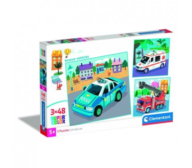 Puzzle Vehiculos de Rescate 3x48pzs