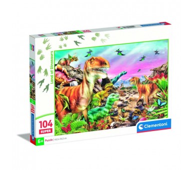 Puzzle super Tierra de Dinosaurios 104pzs