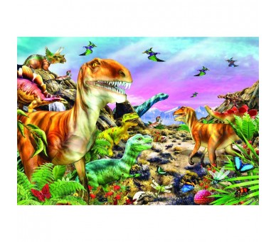 Puzzle super Tierra de Dinosaurios 104pzs