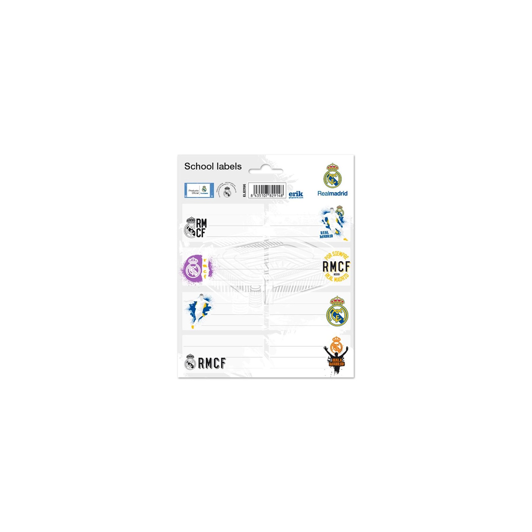 Etiquetas Real Madrid adhesivas