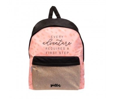 Mochila Every Adventure Requires a First Step Glitter 42cm