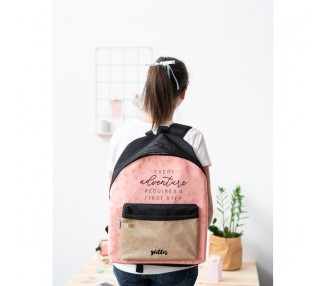 Mochila Every Adventure Requires a First Step Glitter 42cm