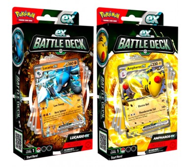 Juego cartas coleccionables Ampharos & Lucario Ex Battle Deck Pokemon ingles surtido