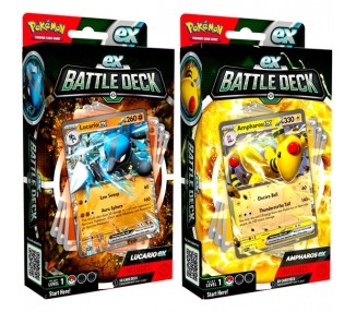 Juego cartas coleccionables Ampharos & Lucario Ex Battle Deck Pokemon ingles surtido