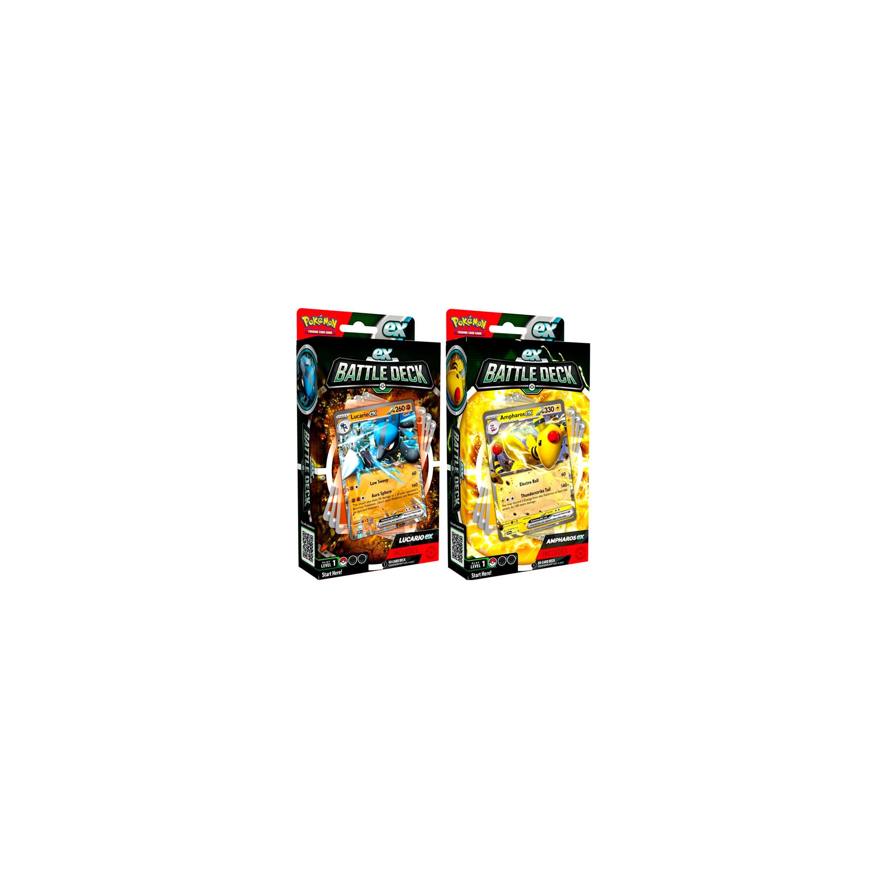 Juego cartas coleccionables Ampharos & Lucario Ex Battle Deck Pokemon ingles surtido
