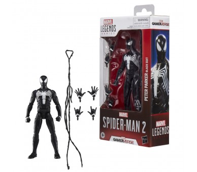 Figura Peter Parker Black Suit Spider-Man 2 Marvel Legends 15cm