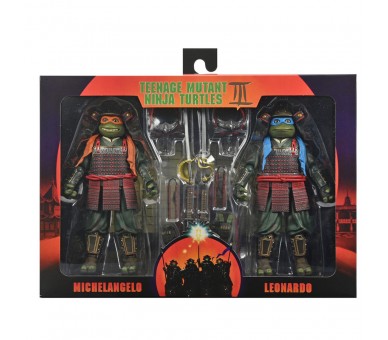 Blister 2 figuras Leonardo & Michelangelo Teenage Mutant Tortugas Ninja 3 18cm